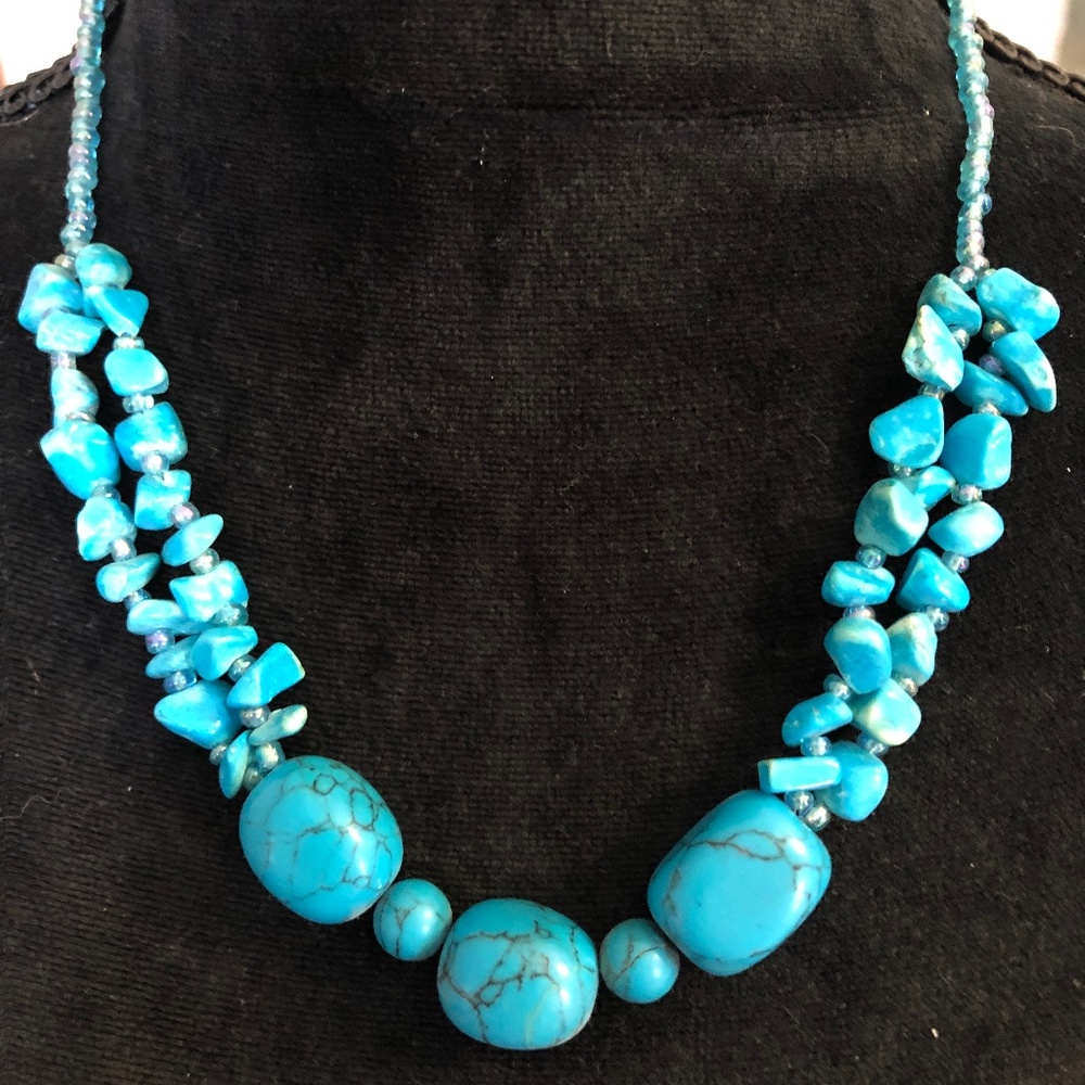 Vintage Multi Strand Turquoise Necklace - Picture 2 of 5